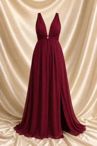 Vestido de festa Marsala