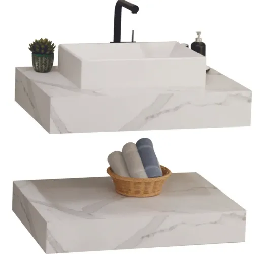 Pias em porcelanatos e. Nichos 