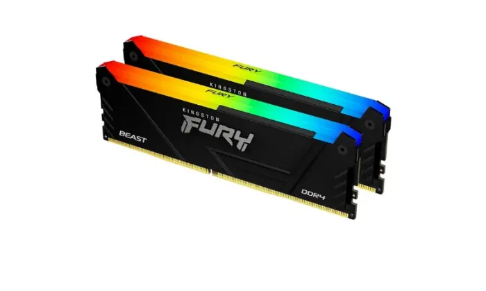 memória ram kingston fury beast, rgb, 64gb (2x32gb), 3200mhz, ddr4, cl16, preto 