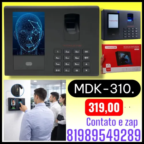 relógio de ponto eletrônico da marca Tomate, modelo MDK-310.