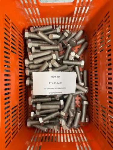Parafuso Sextavado Inox 304 1? x 3.1/2? UNC 8 Fios ASTM F593D