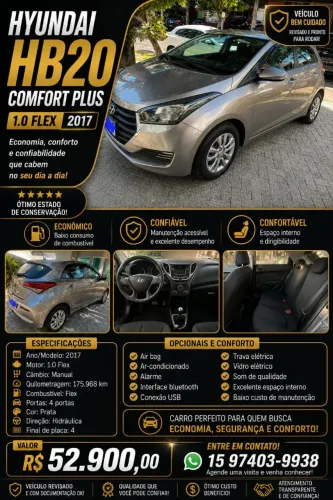Hyundai HB20 Comfort Plus 1.0 TB Flex 12V Mec. 2017