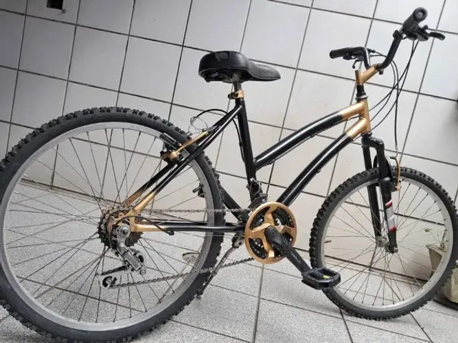 Bicicleta Caloi serie Gold aro 24, quadro em chromoly, com 21marchas e freios v brake, pne
