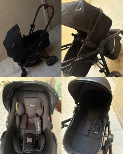Carrinho Kiddo Nomad + Bebê Conforto + base (carro)