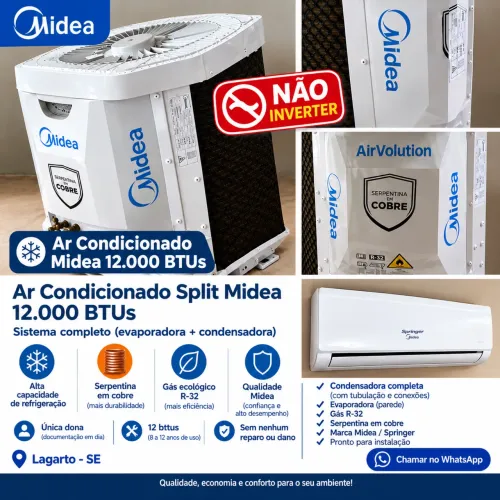 AR-CONDICIONADO MIDEA 12.000 BTUs ? NÃO INVERTER