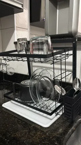 Escorredor Organizador de Louça para Parede 2 e 3 Andares em Aço Inox