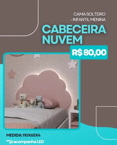 Linda Cabeceira com led infantil menina