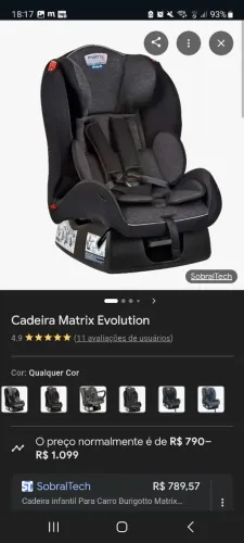 VENDO CADEIRINHA BURIGOTTO MATRIX EVOLUTION