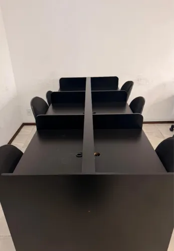 Baia 6 lugares com 6 cadeira em MDF naval