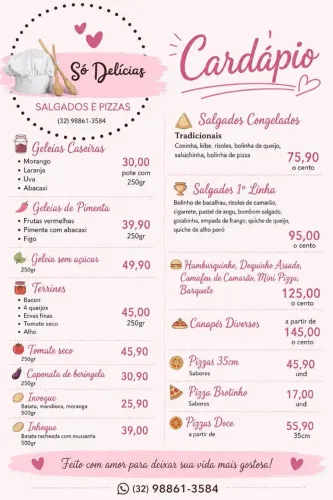 Pizzas salgados entre outros