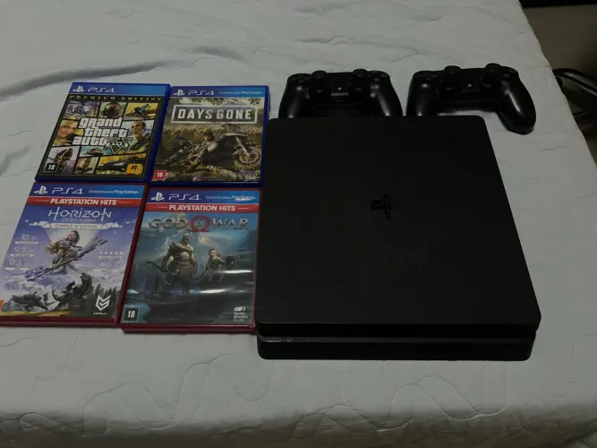 PS4 SLIM 1TB+JOGOS FÍSICOS(pasta térmica recém trocada)