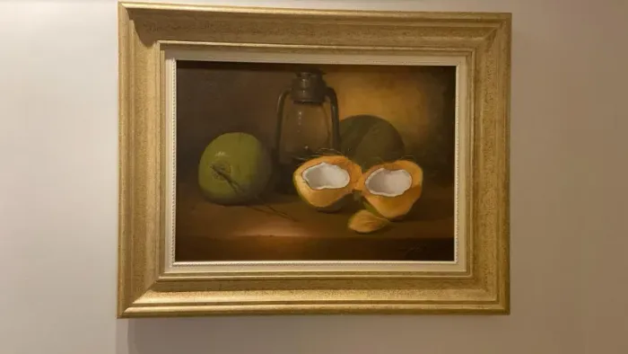 Quadro Pintura Cocos moldura