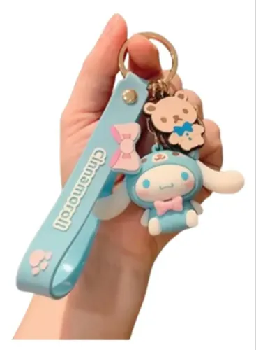 Chaveiro Cinnamoroll, 3d, 4,5cm X 6cm, Com Alça - Azul
