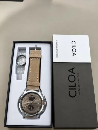 Relógio CILOA Chronograph 42mm Champagne Dial