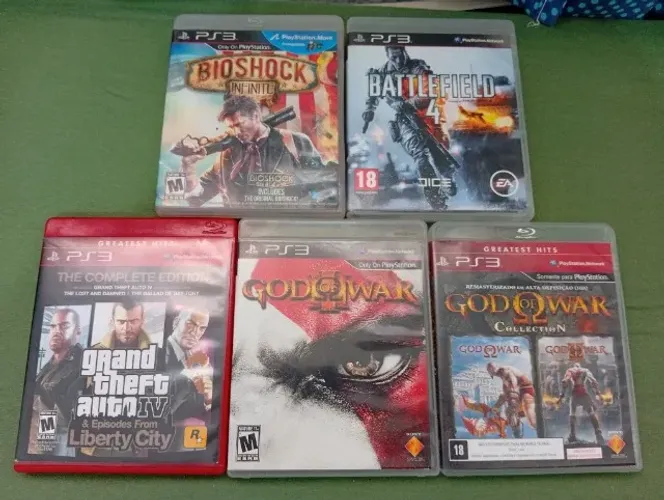 Lote 5 Jogos PS3 Originais - GTA IV Complete, God of War e mais