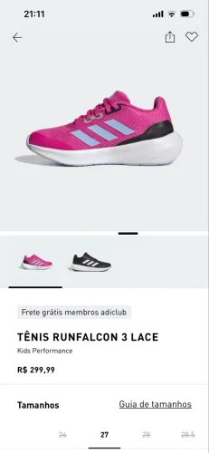 Tênis Infantil Adidas - tam 29 - Nunca usado