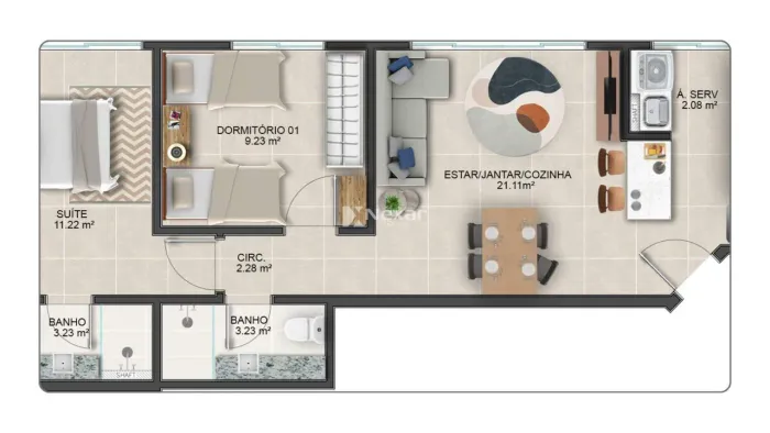 APARTAMENTO 2 DORMITÓRIOS COQUEIROS