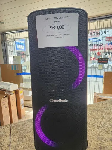Caixa de som gradiente 1000w completa cabo e controle remoto