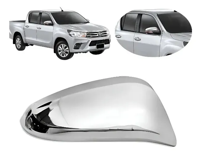 CAPA RETROVISOR TOYOTA HILUX 2016 a 2025 LD CABINE DUPLA/CABINE CROMADO