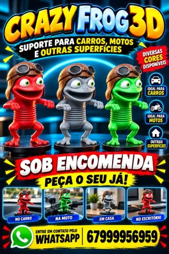 CRAZY FROG 3D PERSONALIZADO - SUPORTE PARA CARROS E MOTOS!