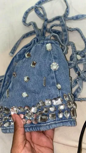 Cropped Jeans Premium com Pedrarias