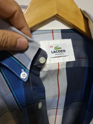 Camisa quadriculada lacoste original estado zero veste GG slim 