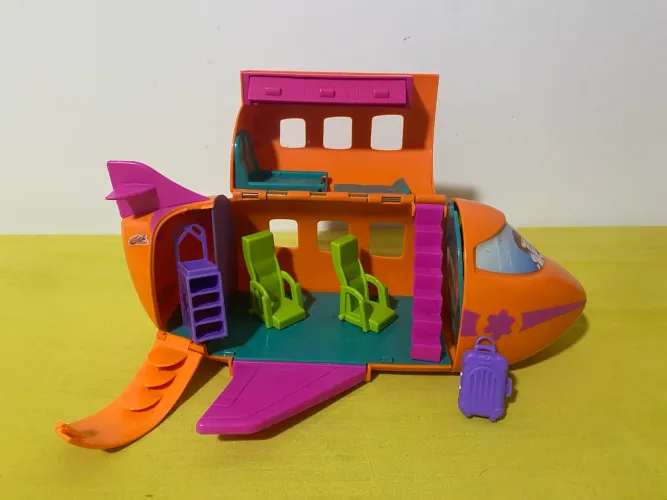 Avião de Passageiros Cenário Interno Mini Mala Polly Pocket Original Mattel 2002
