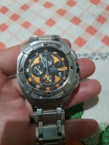 Festina original funcionando normalmente todo em aço inox