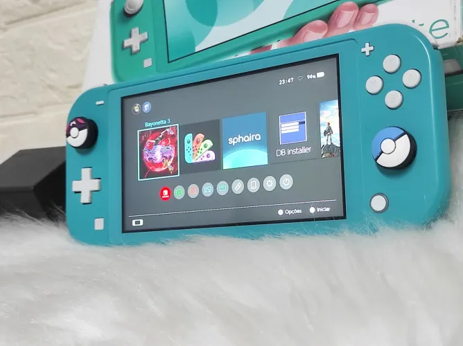 Nintendo Switch Lite Turquesa - 128gb - DESBLOQUEADO - SEMI NOVO