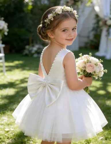 Vestido branco de 9 a 12 meses