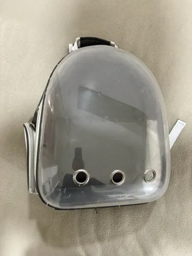 Mochila de transporte cães e gatos 360° preta