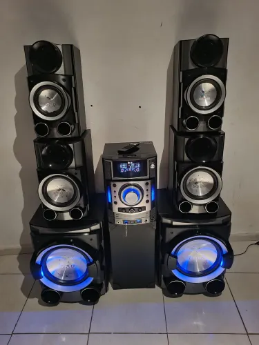 Som lg ksm1506 raridade! Bluetooth, 2 entrada USB, auxiliar, rádio FM e controle 