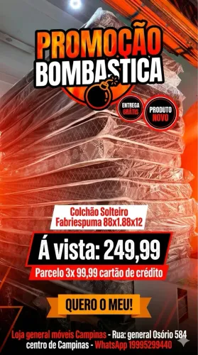 Colchão solteiro novo entrego