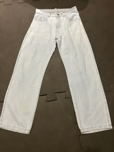 Calça jeans azul reta tamanho P