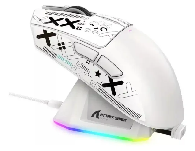 Mouse gamer sem fio attack shark x11 com Dock