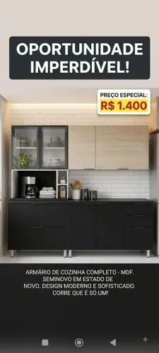 Armário de cozinha em mdf