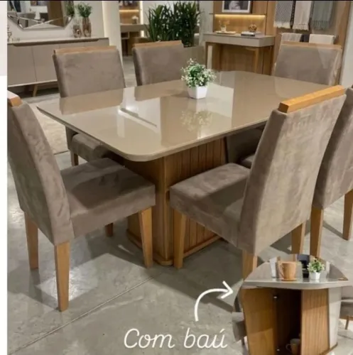 Mesa de jantar /// 6 lugares com baú promoção