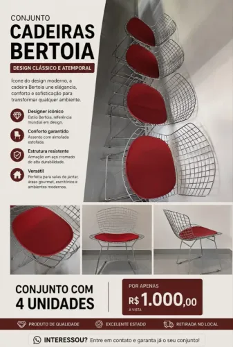 Conjunto Banquetas Bertoia