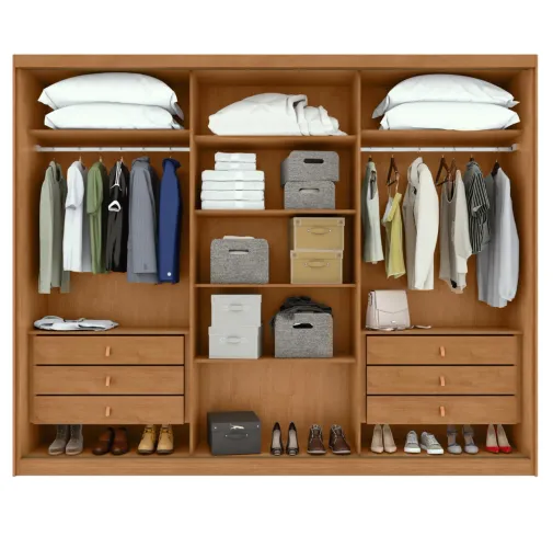 Guarda-Roupa Majestic 1,80 m com Espelho e 3 Portas
