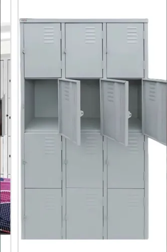 armario de aço cinza 12 portas