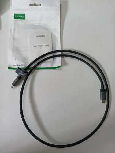 Cabo UGREEN USB4 40Gbps - 240W PD 3.1 - 8K 60Hz - 1 metro - Thunderbolt Compatível
