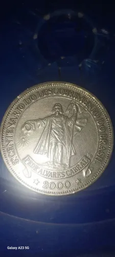 Medalha de prata comemorativa 500 anos descobrimento do brasil