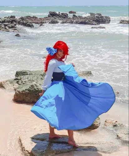 Figurino cosplay completo Disney princesa Ariel