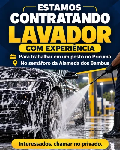 Preciso de lavador com experiência