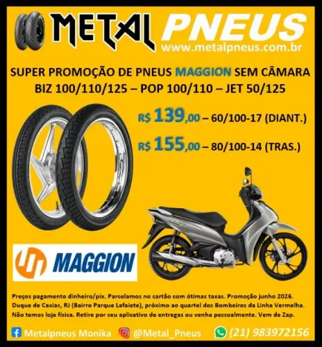 Pneu Moto Maggion Biz Pop Jet - Sem Câmara