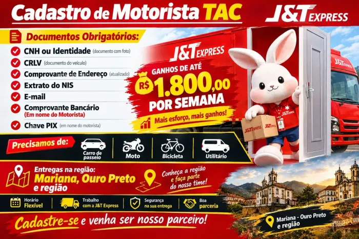 Vagas para Entregadores/Motoristas
