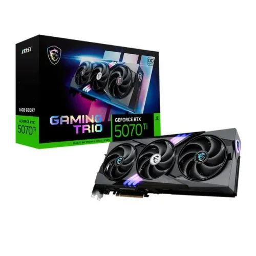 Placa de Video MSI GeForce RTX 5070 Ti Gaming Trio OC Plus, 16GB, GDDR7, 256-bit