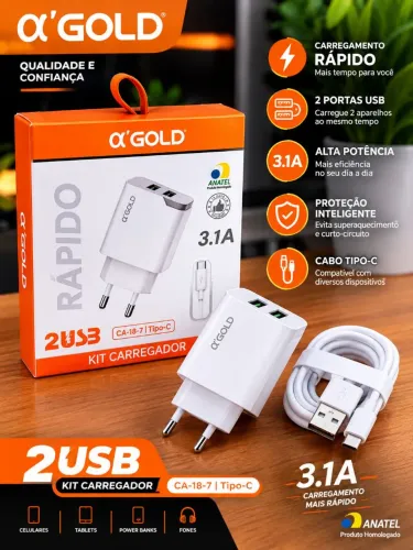 Carregador tipo c v8 e iPhone