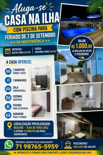 Aluguel Casa na Ilha em Berlinque Vera Cruz
