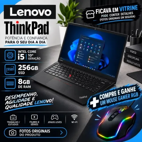 Notebook Lenovo Core i5 - SSD 256GB, RAM 8GB e Windows 11
